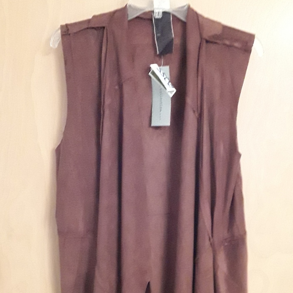 Brown Suede Moon Collection Boho Cardigan NWT XL